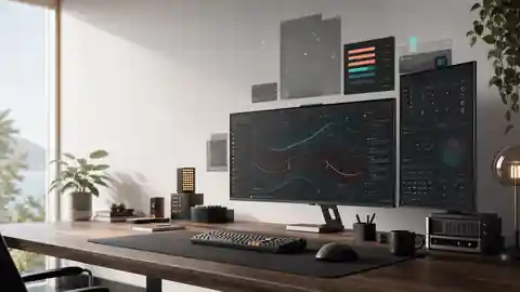 Modern developer workbench with layered interface panels
